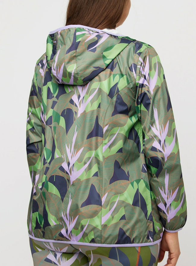 Ulla Popken Weatherproof Functional Tropical Floral Print Jacket Plus Size