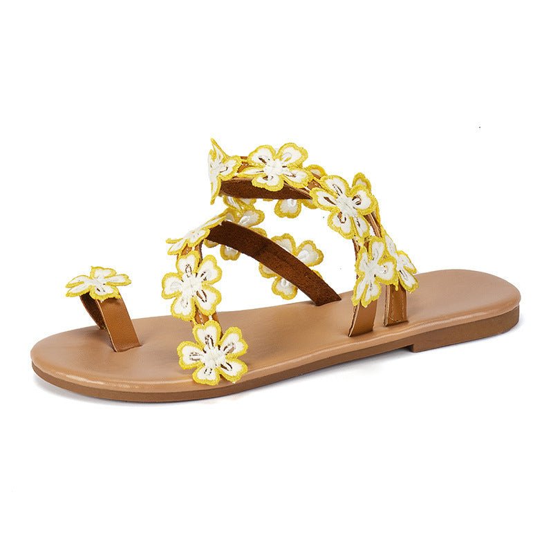 European And American Plus Size SUNFLOWER Slippers For Women