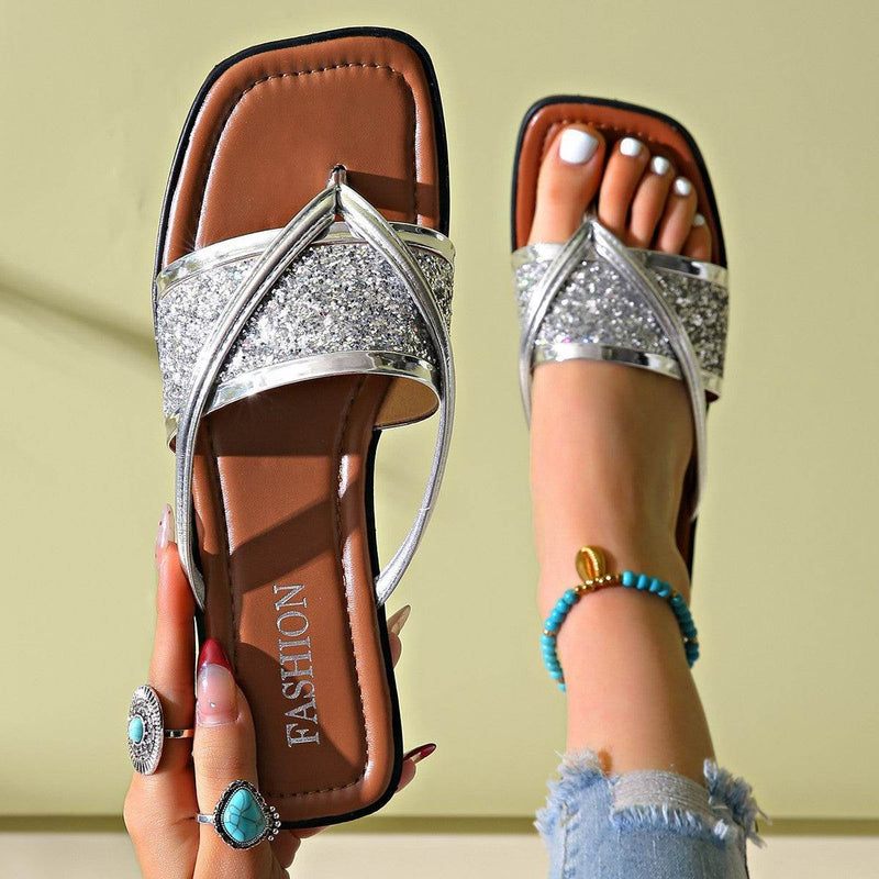 Buycenter Plus Size Woven Clip Toe Slippers - Breathable & Lightweight