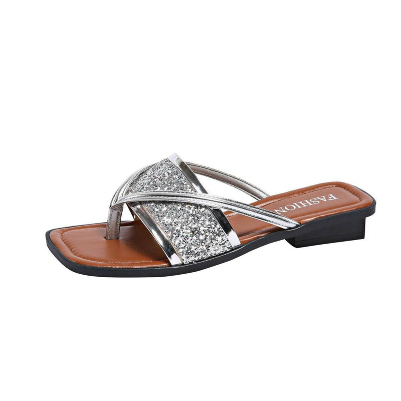 Buycenter Plus Size Woven Clip Toe Slippers - Breathable & Lightweight
