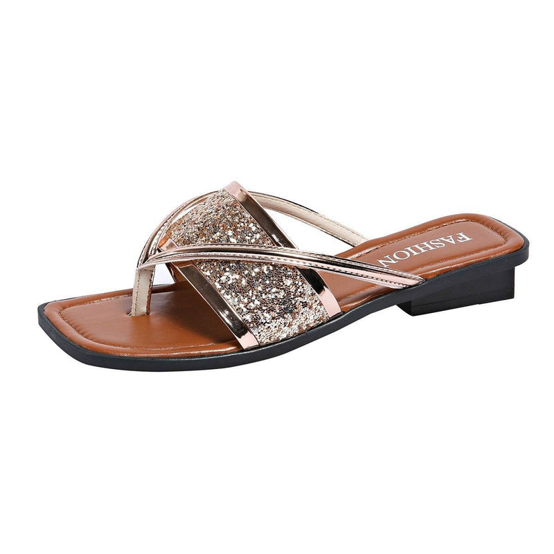 Buycenter Plus Size Woven Clip Toe Slippers - Breathable & Lightweight