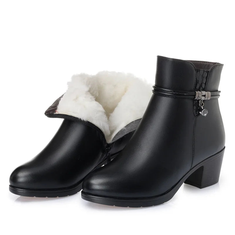 Shoes Boots Zipper Mid Heel Plus Size