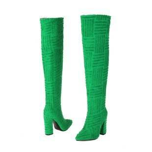 Plus Size Sexy Pointed Toe Thermal Boots - Stiletto Heels for Chic Style