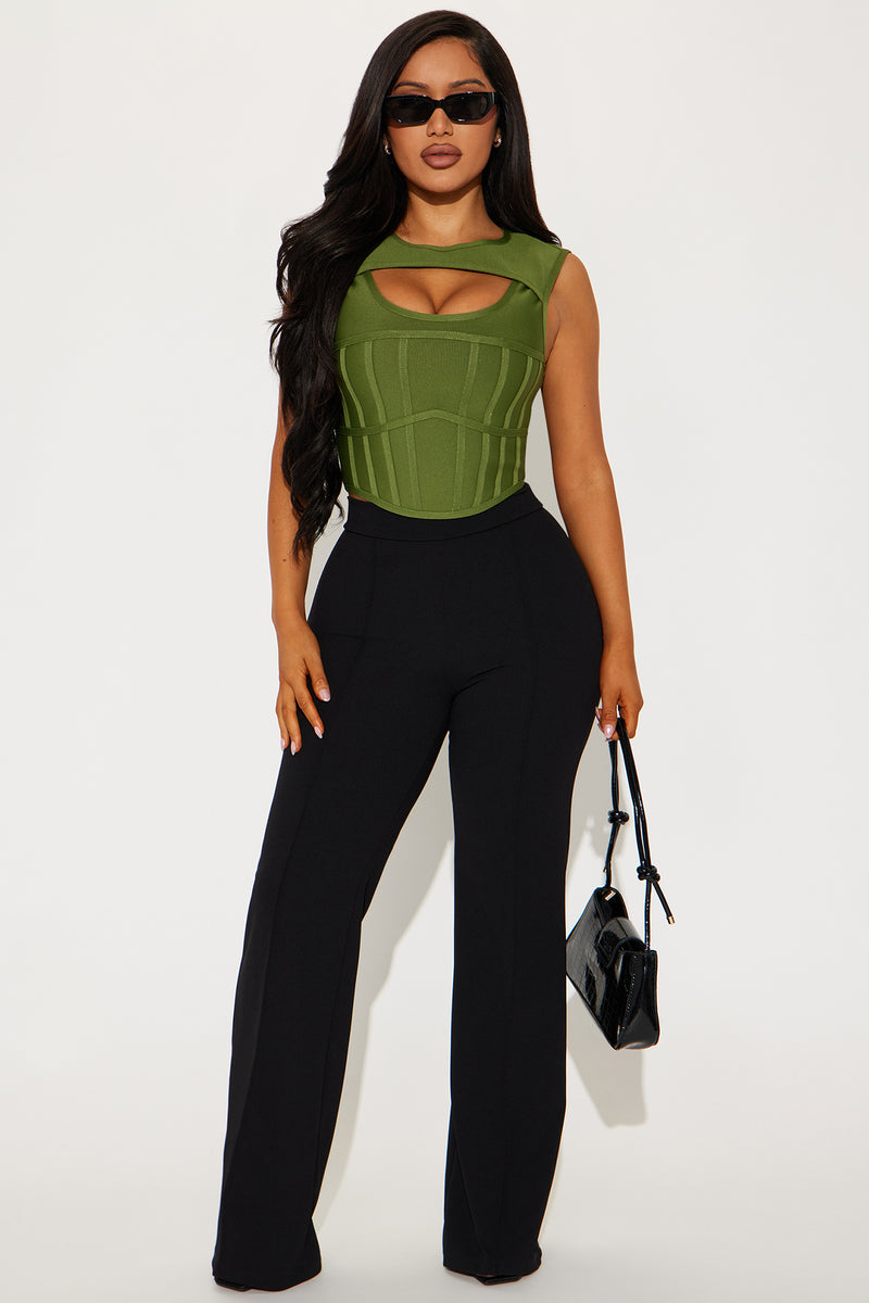 Gia Bandage Corset Top - Olive