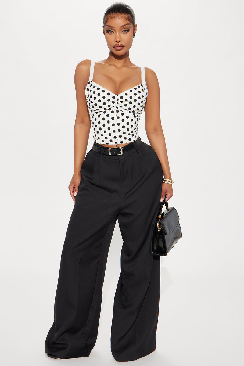 Polka Play Corset Top - White/Black