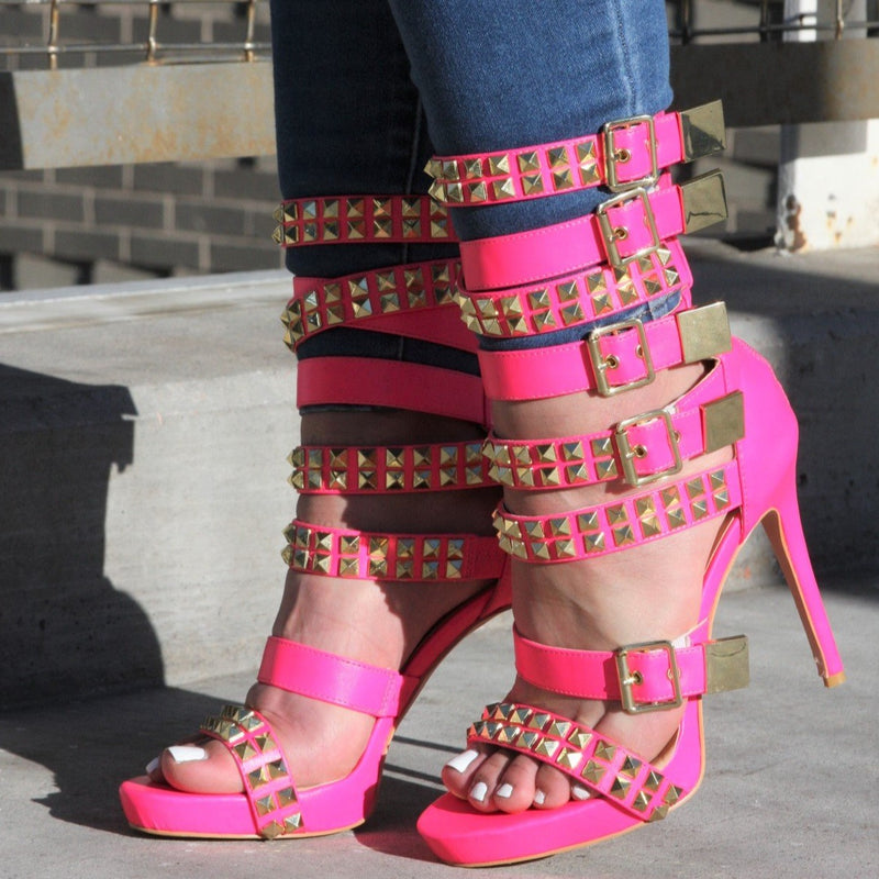 Navaeh Neon Pink High Heels LAST SIZES 36 & 37 (6/6.5 & 7/7.5)