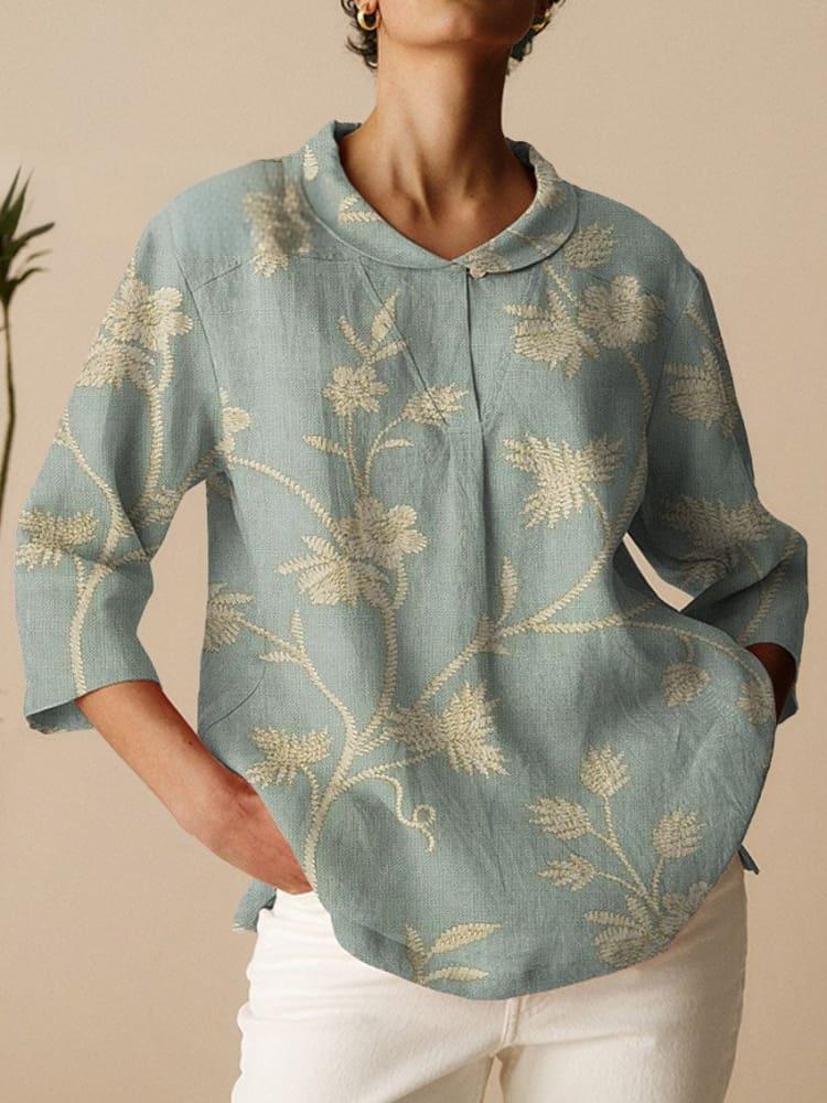 New Plus Size Women's Clothing Vintage Floral Floral T-shirt Shirt