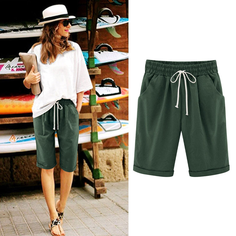 Day Prime Deals Today 2024 Long Shorts for Women Trendy Casual Summer 2024 Drawstring Bermuda Shorts Loose Fit Resort Wear Lounge Shorts Clothing Peime My Orders summer shorts for women 2024 plus size