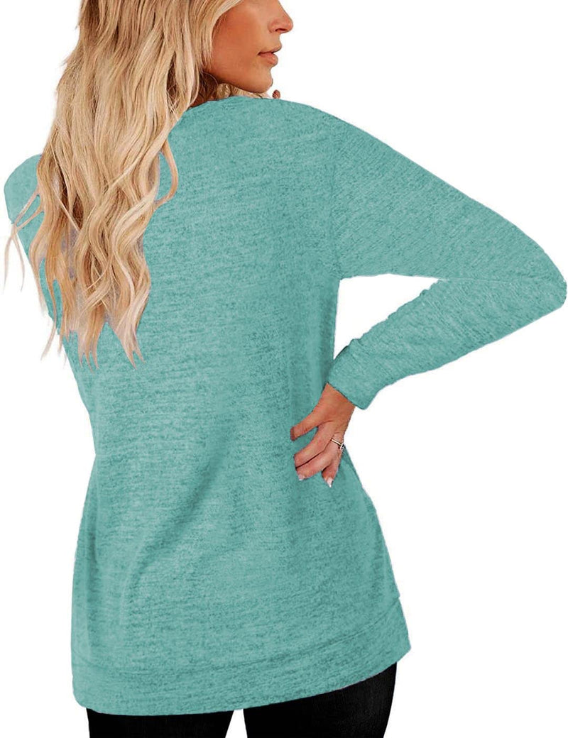 UQOIIL Oversized Sweaters For Women Plus Size Casual Winter Fashion Clothes Green XL