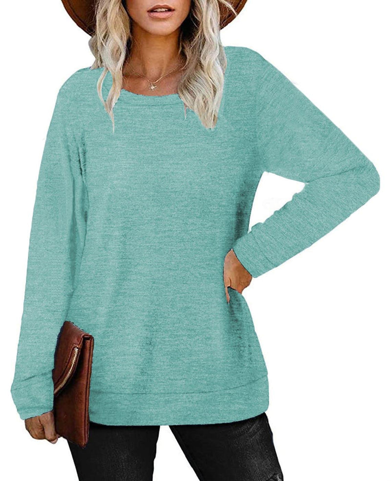 UQOIIL Oversized Sweaters For Women Plus Size Casual Winter Fashion Clothes Green XL