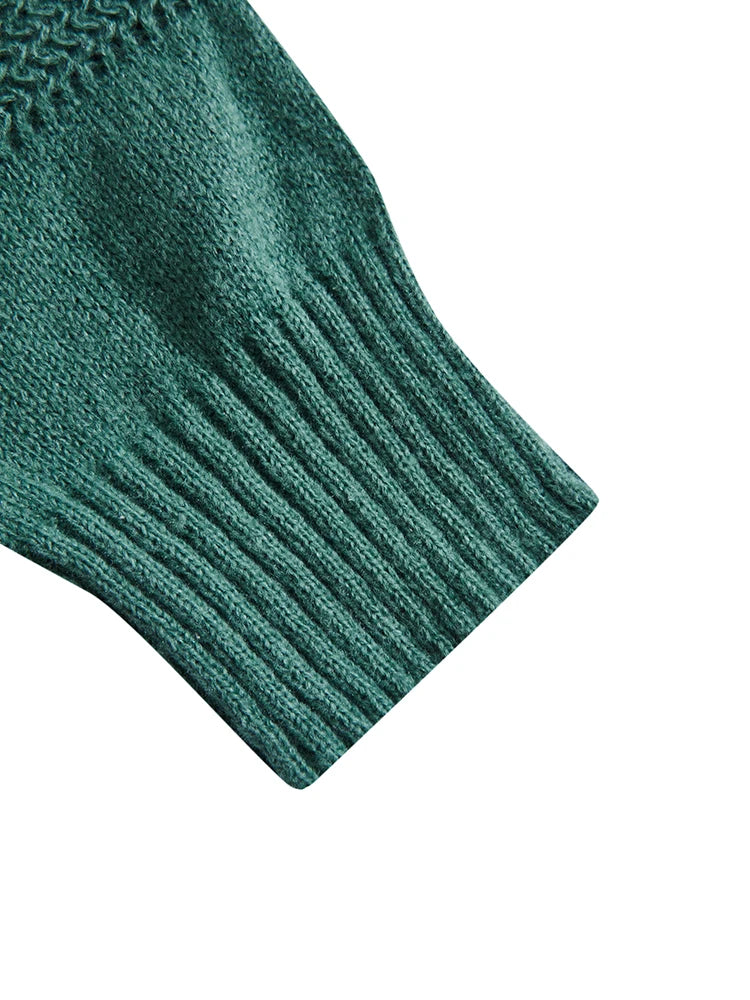 ONELINK Luxury Suede Deer Wool Plus Size Women Single Breasted Button Up Green Cardigan Sweater Oversize Clothing AutumN Winter