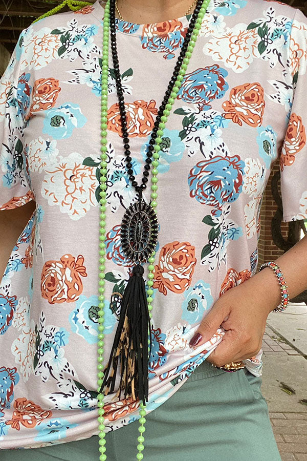 Women clothing wholesale Floral prints short sleeve women top GJQ14072 (FS6)