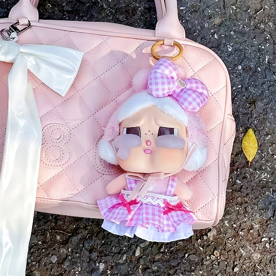 Doll Cloth Bow-Kissed Plaid Set For Crybaby - 051