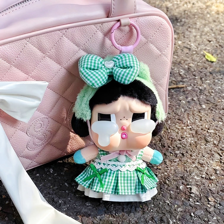 Doll Cloth Bow-Kissed Plaid Set For Crybaby - 051