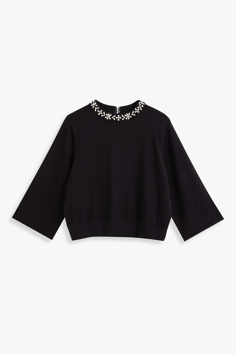 Crystal Embellished Knit Top