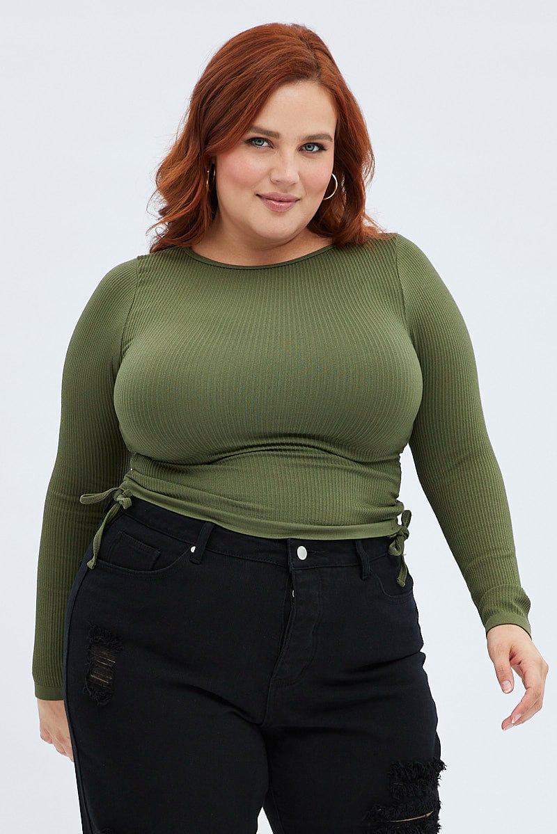 Green T-shirt Short Sleeve Crew Neck Seamless