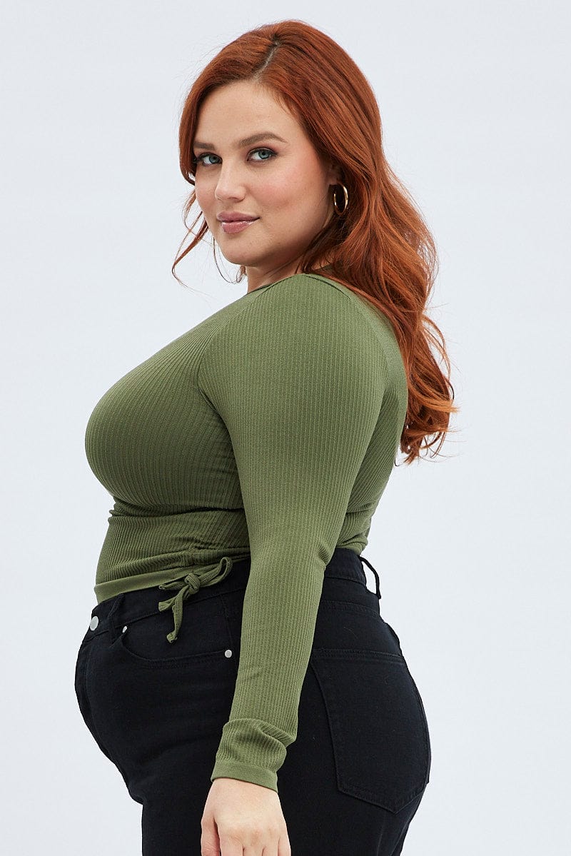 Green T-shirt Short Sleeve Crew Neck Seamless