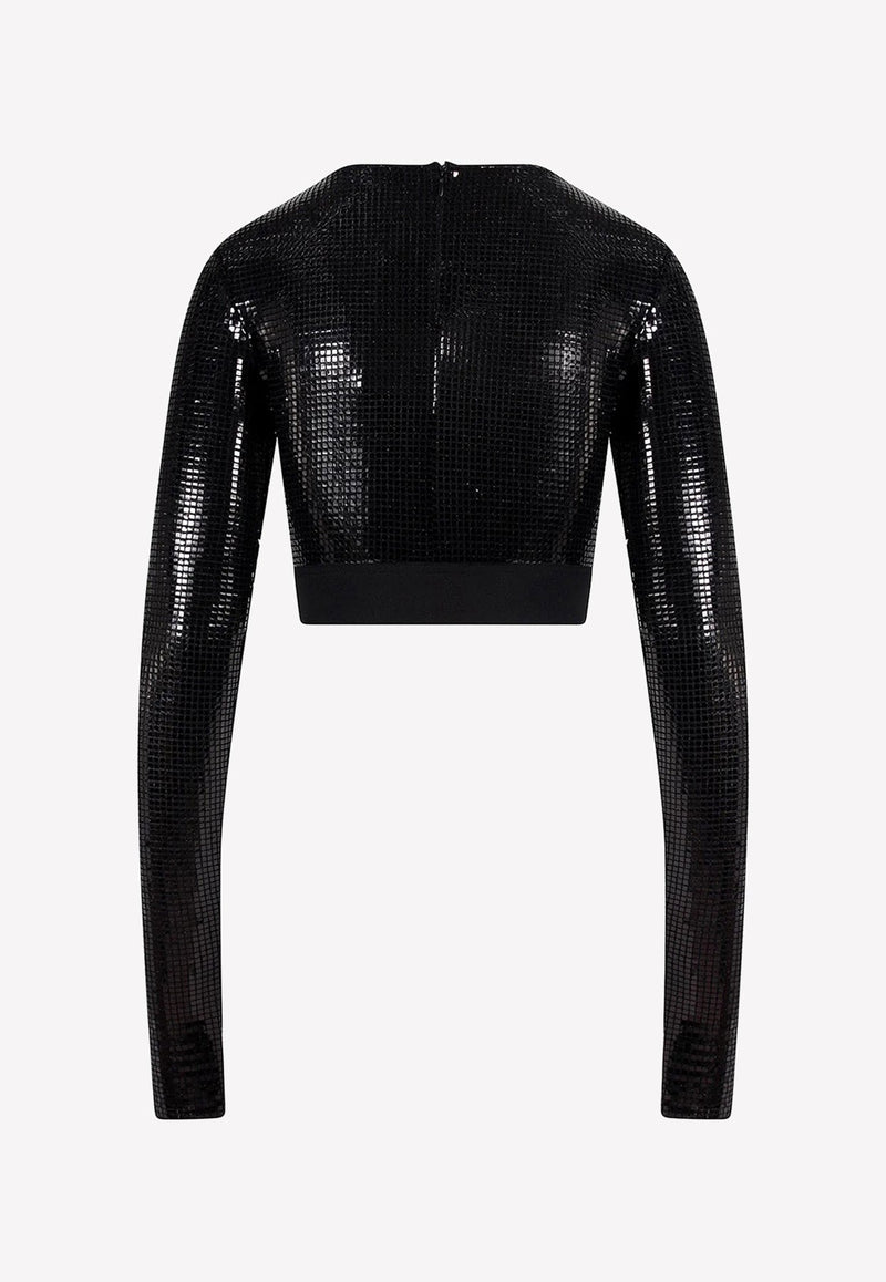 Sequin Embellished Crop Top