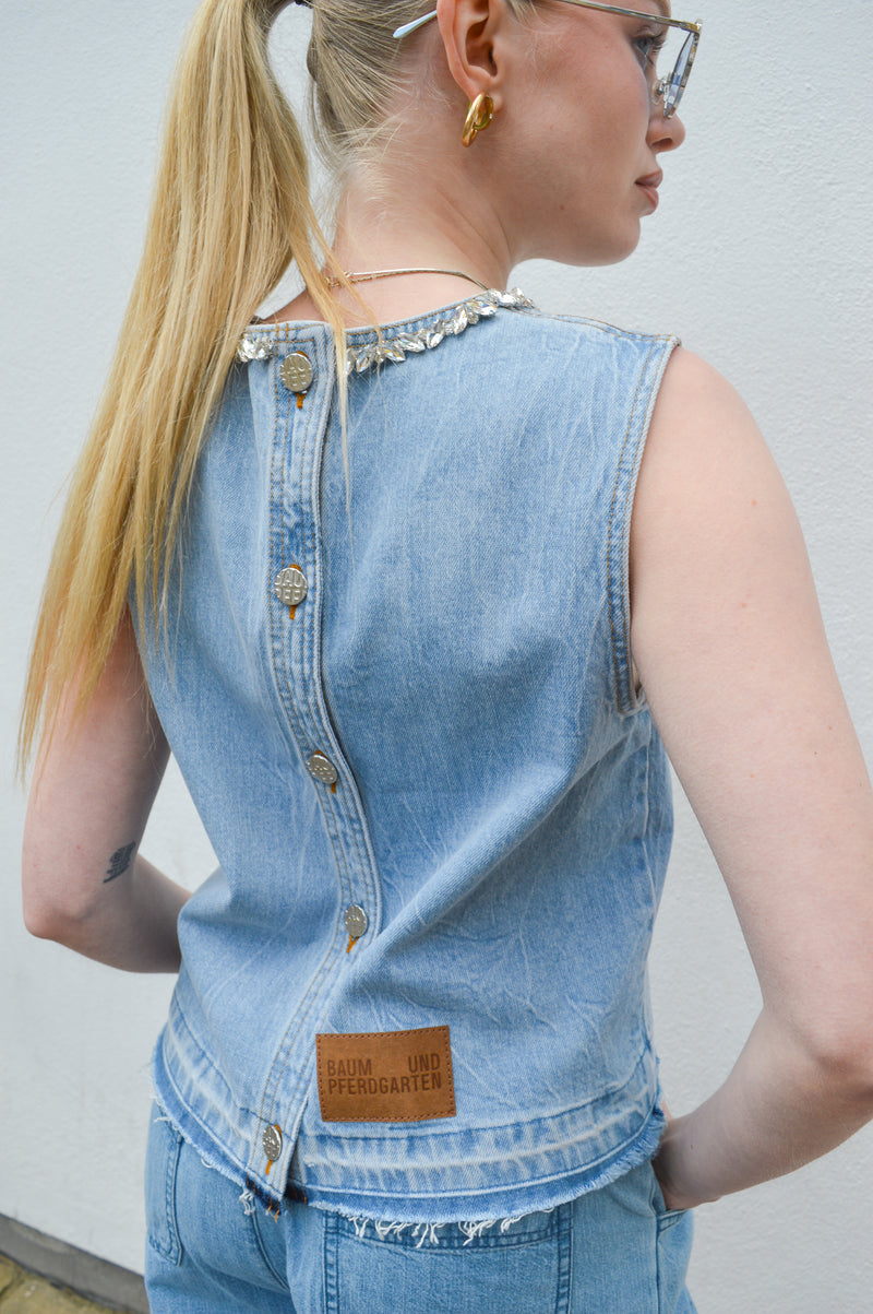 Baum Und Pferdgarten Medine Denim Embellished Top