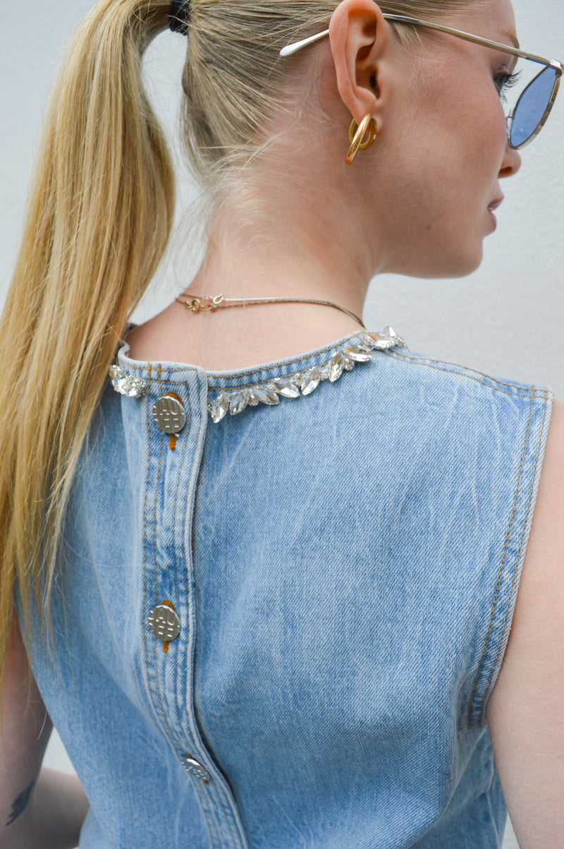 Baum Und Pferdgarten Medine Denim Embellished Top