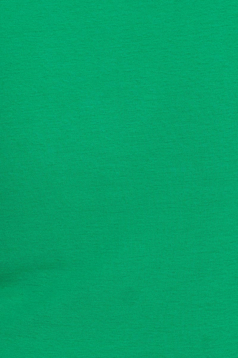 Green Crop T-shirt Crew Neck Long Sleeve Jersey