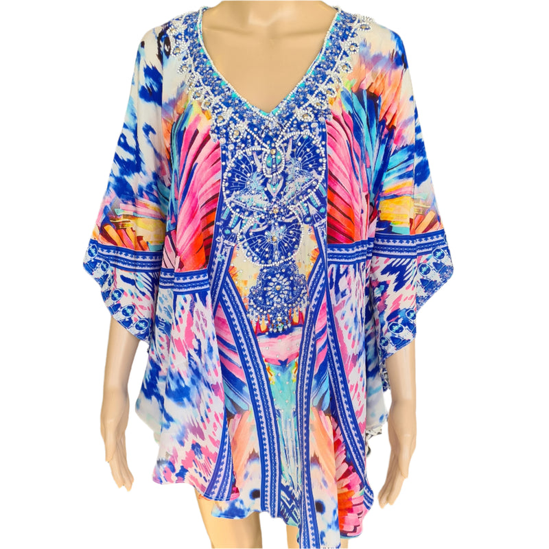 Silk Embellished Butterfly Top Paradise
