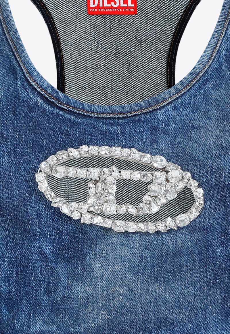 Crystal-Embellished D-logo Cropped Top