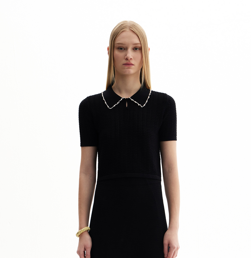 PEARL EMBELLISHED POLO