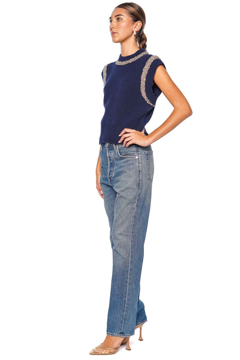 Joanae Embellished Knit Sleeveless Pullover