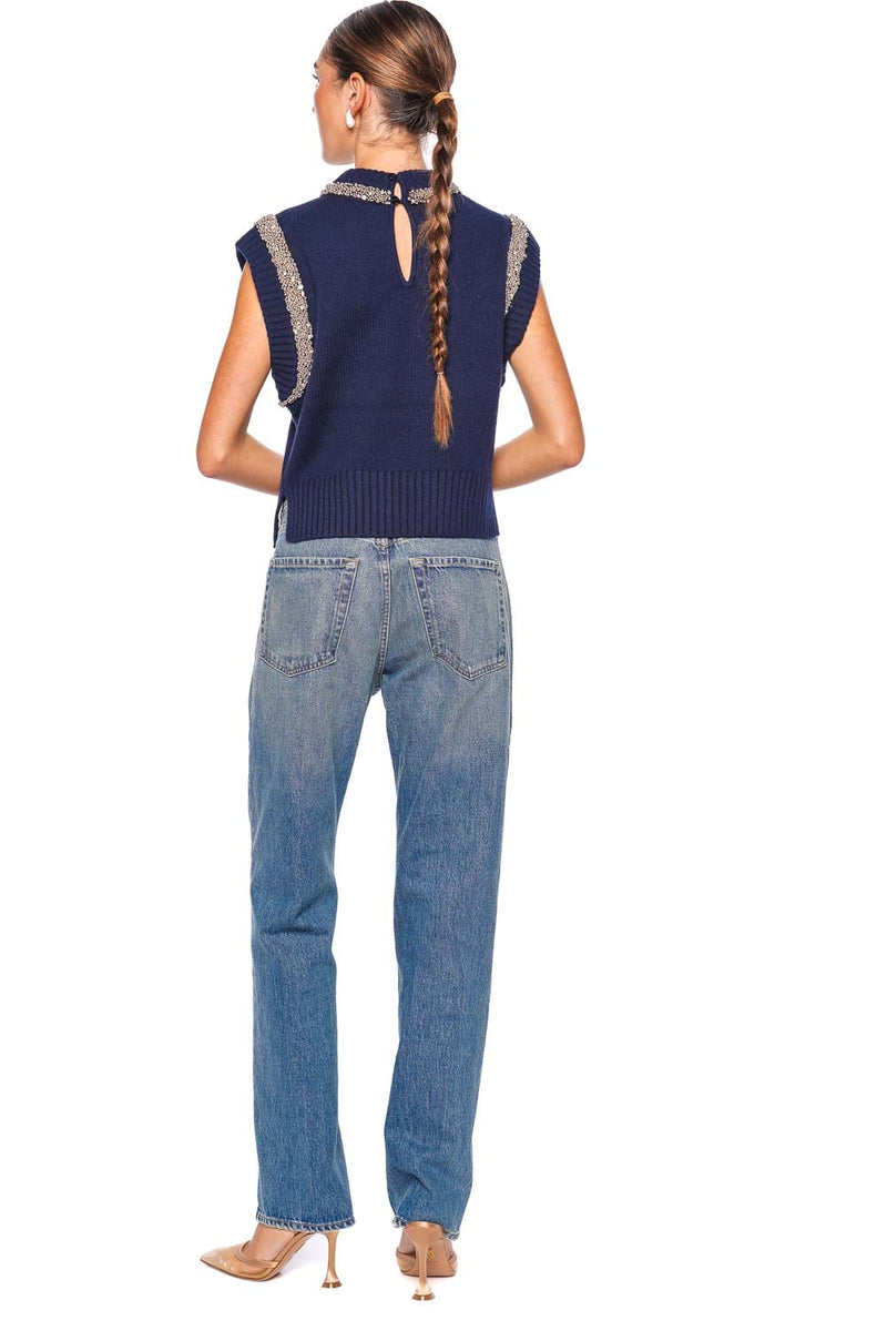 Joanae Embellished Knit Sleeveless Pullover