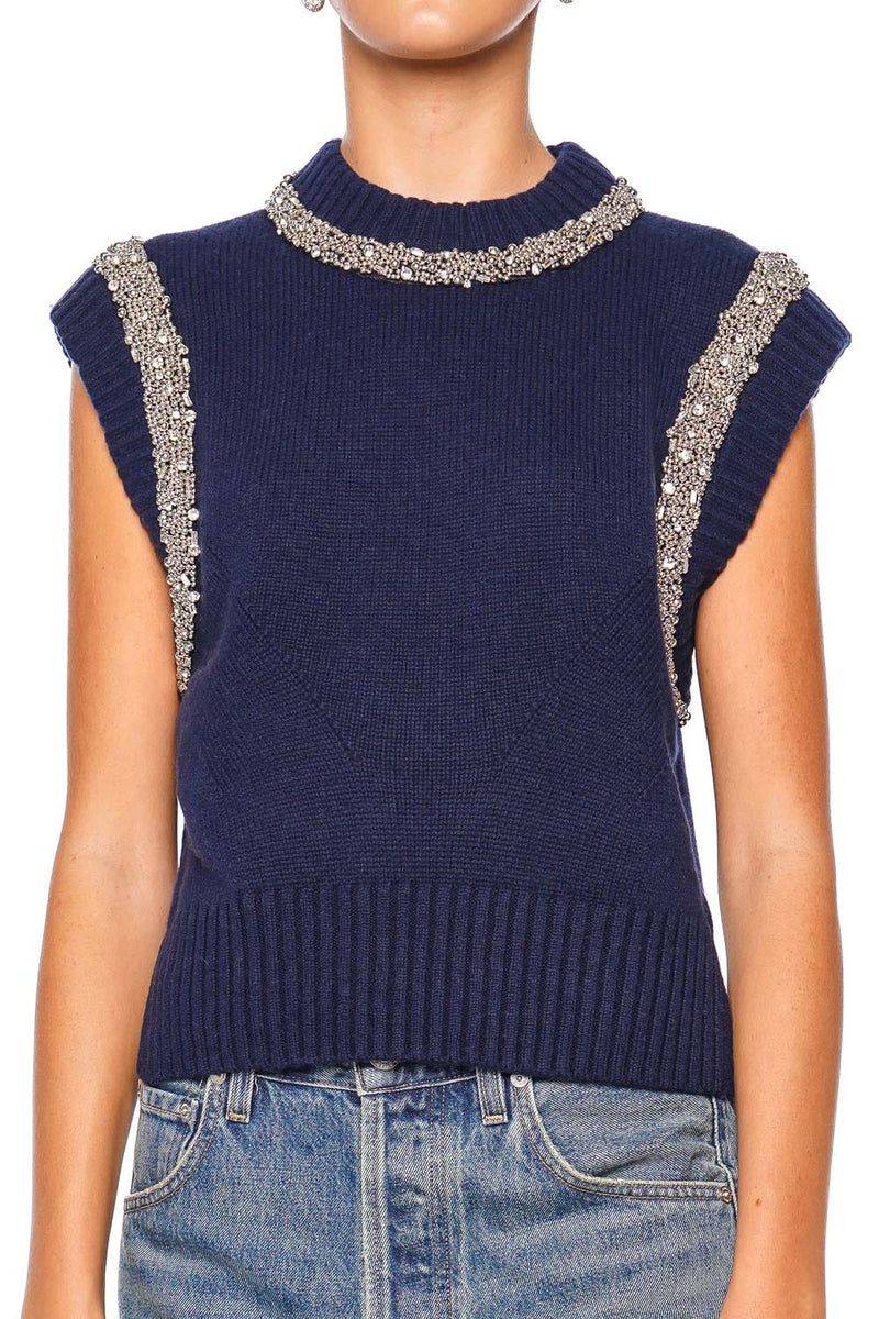 Joanae Embellished Knit Sleeveless Pullover