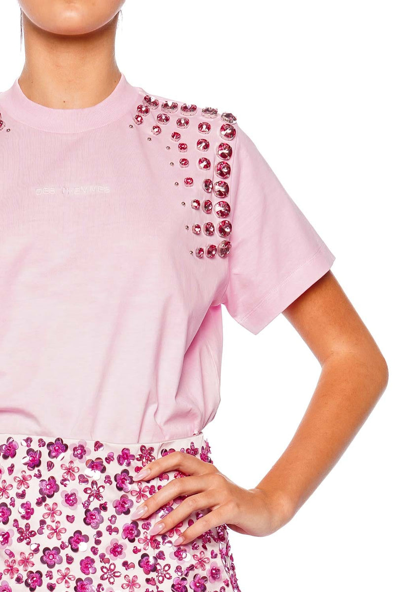 Crystal Embellished Cold Dye Tee