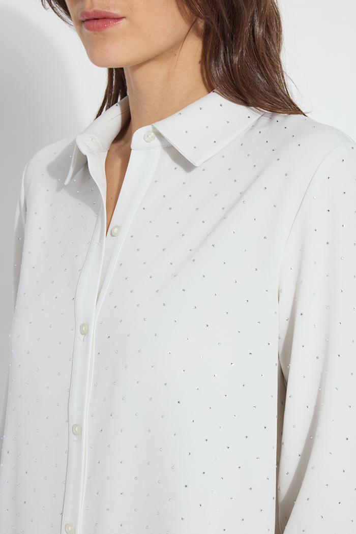 Crystal Embellished Parker Shirt - Ice