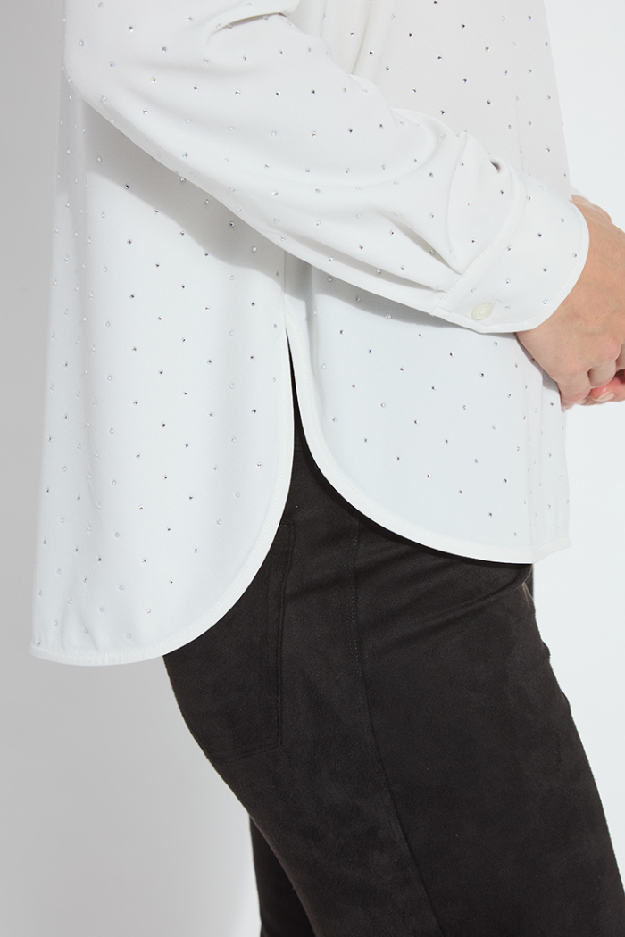 Crystal Embellished Parker Shirt - Ice