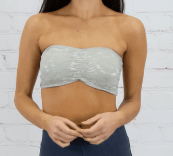 Lace Bandeau in Olive and Stone