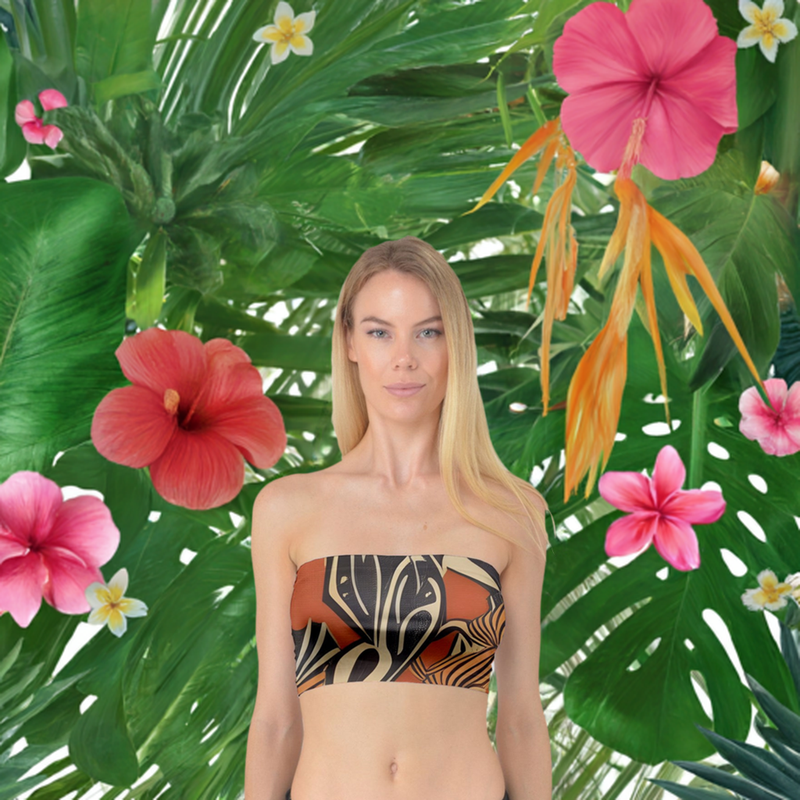 African Ethnic Design #10 Bandeau Top up to 3XL