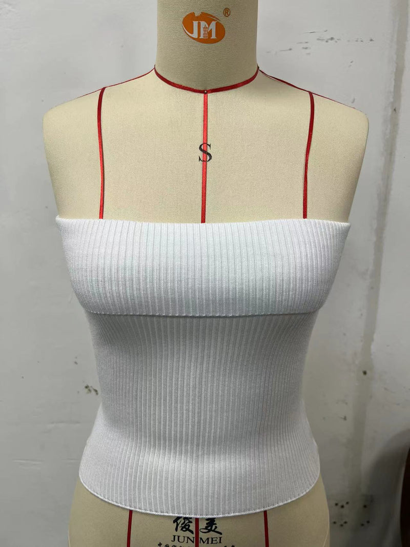 New bandeau three-color texture is slim and sexy top
