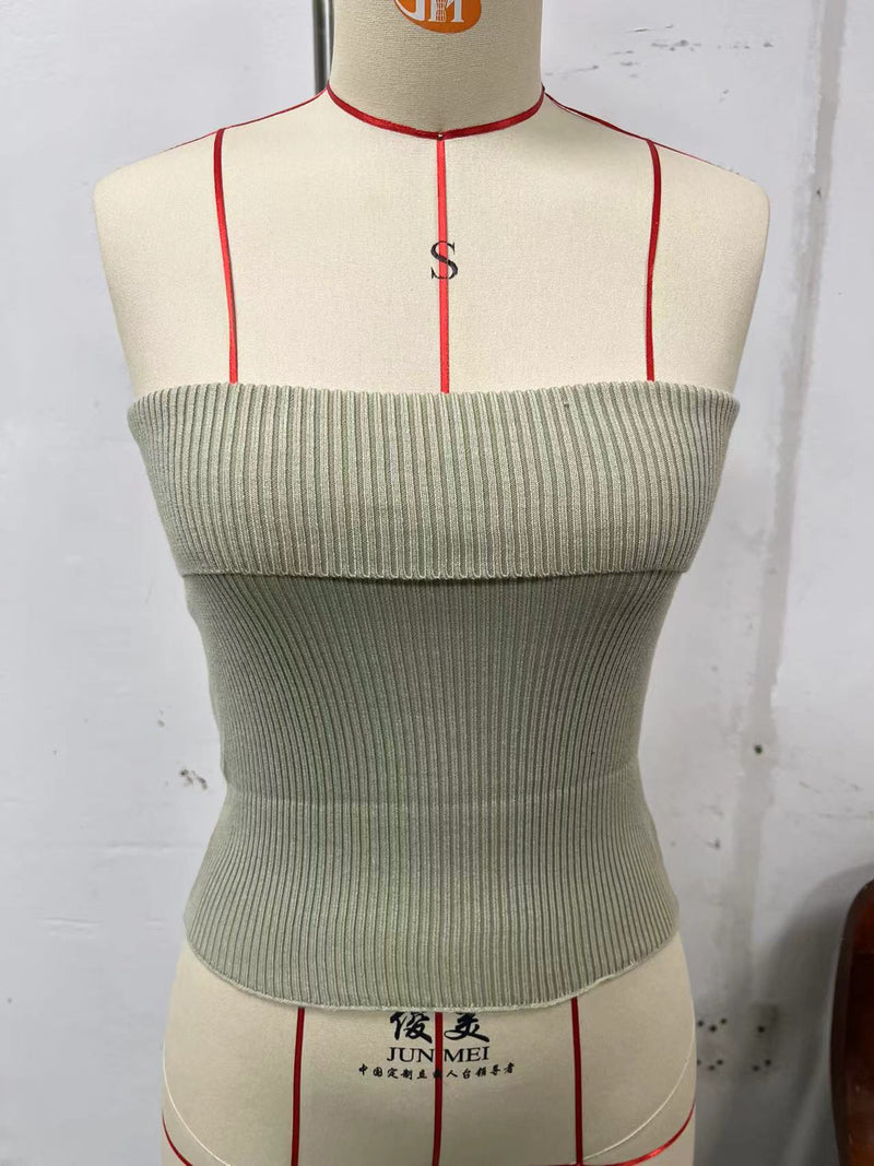New bandeau three-color texture is slim and sexy top