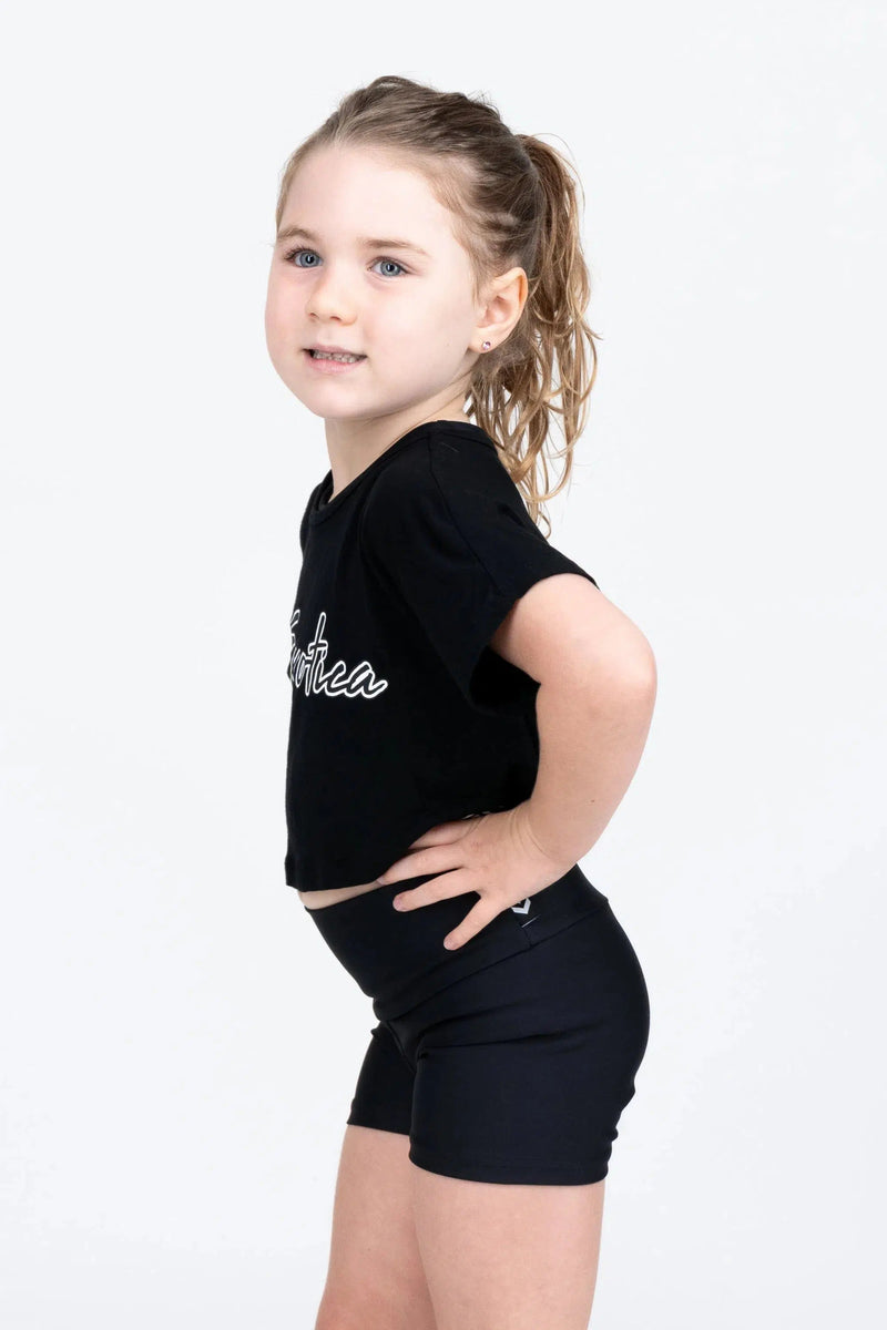Slinky To Touch Kids Exotica Cropped Tee - Black