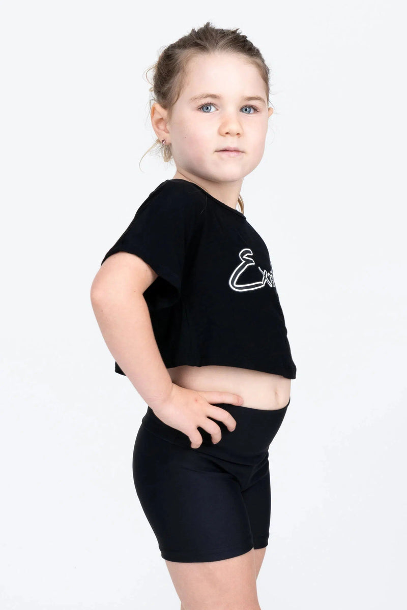 Slinky To Touch Kids Exotica Cropped Tee - Black