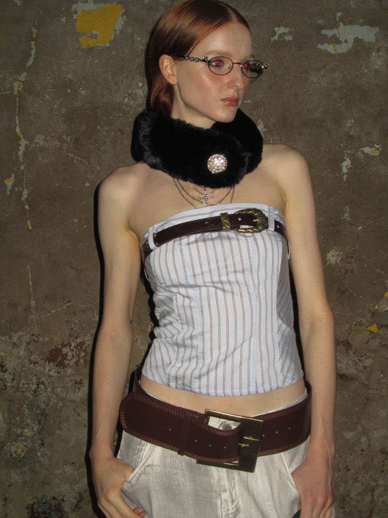 Striped Bandeau Top (With Belt)