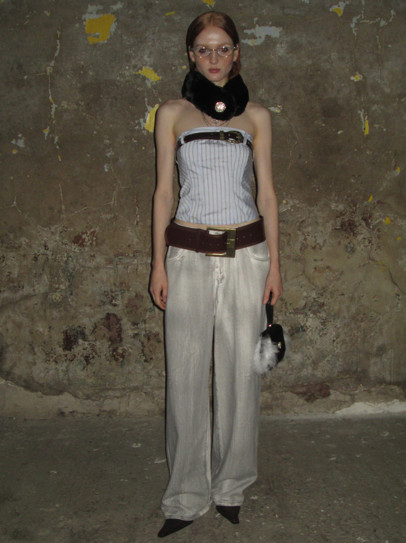Striped Bandeau Top (With Belt)