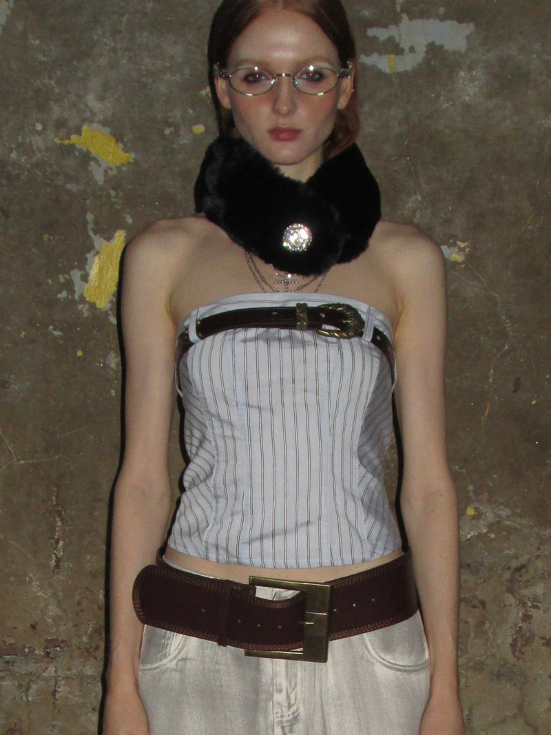 Striped Bandeau Top (With Belt)