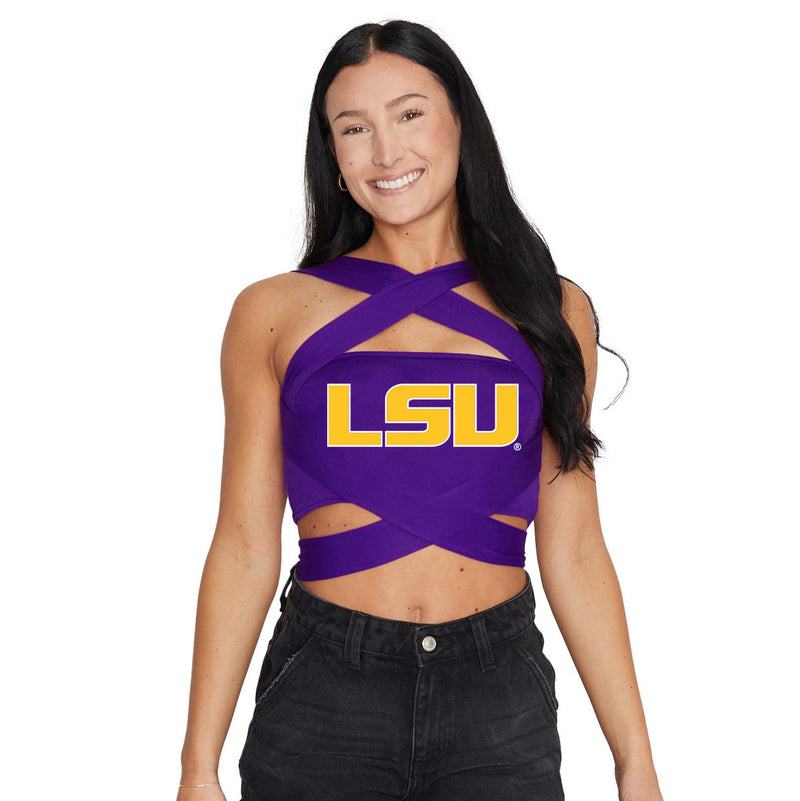 LSU Purple Multi Way Bandeau Top