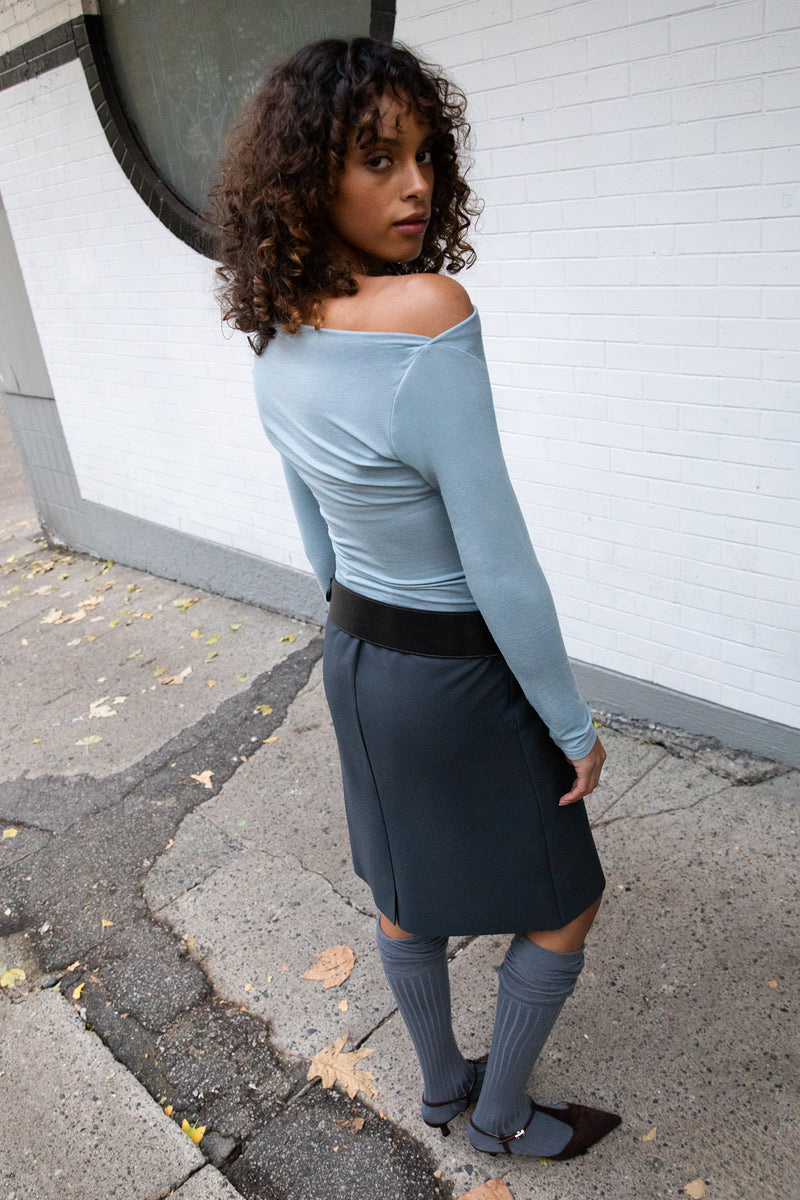 GATHERED OFF SHOULDER TOP