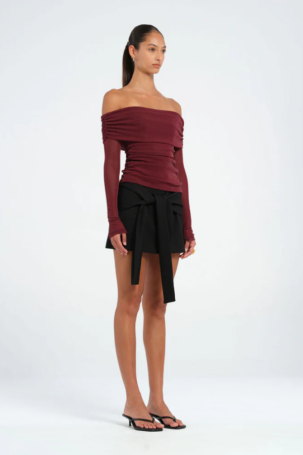 Blaire Off Shoulder Top Plum