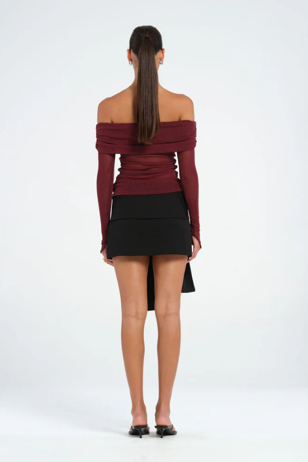Blaire Off Shoulder Top Plum