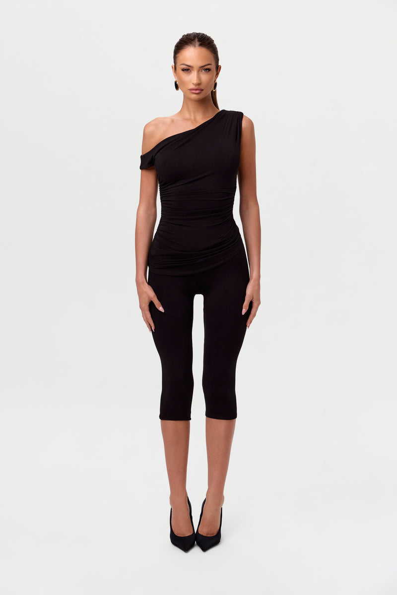 Smooth Off-Shoulder Asymmetrical Top