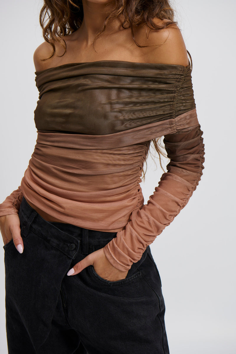 Nala Off The Shoulder Top Earth