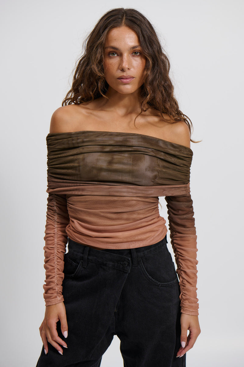 Nala Off The Shoulder Top Earth
